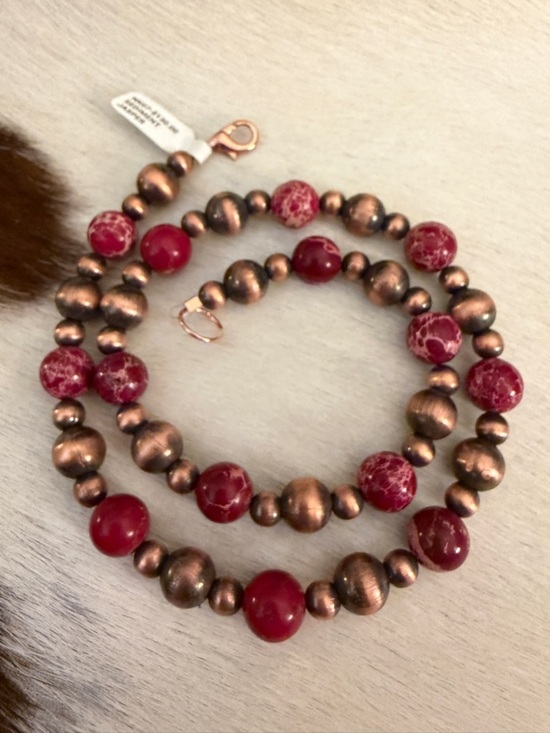 SouthWestArtisans Jewelry - ❤️ Oxidized Copper Desert Pearl & Sea Sediment Jasper 19” Statement Necklace